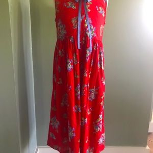 April Cornell dress 7/8 red with print